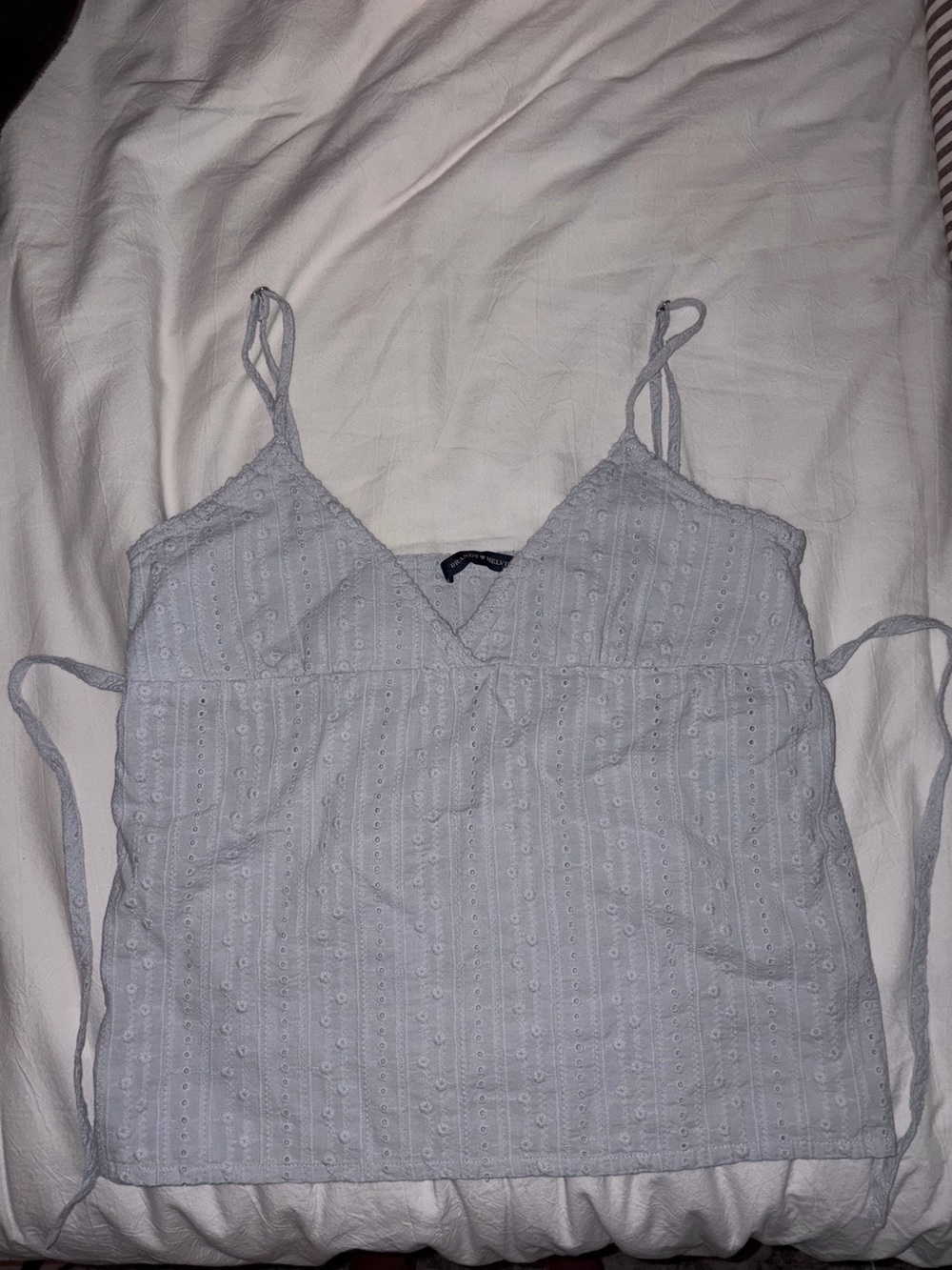 Light Blue Eyelet Tank